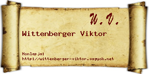 Wittenberger Viktor névjegykártya
